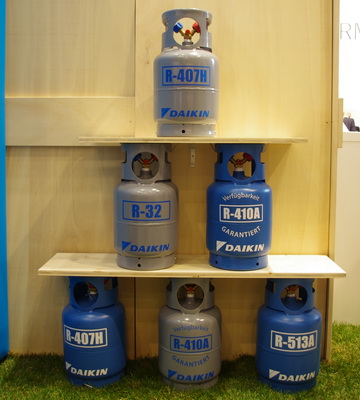 bombones de marque Daikin contenant des fluides frigorigÃ¨nes diffÃ©rents