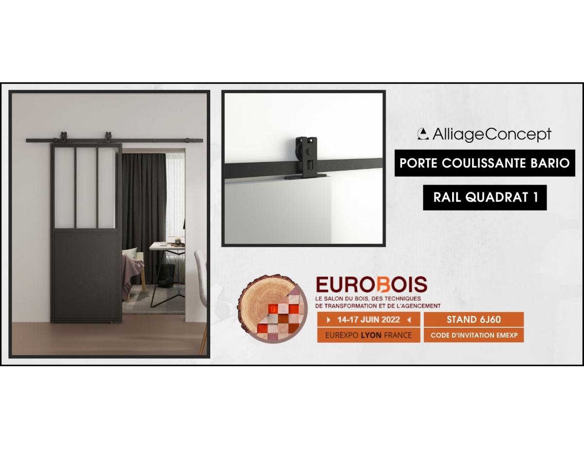 Kit porte coulissante en acier Bario H.220 x l.83 cm + rail Bario 1 2 m