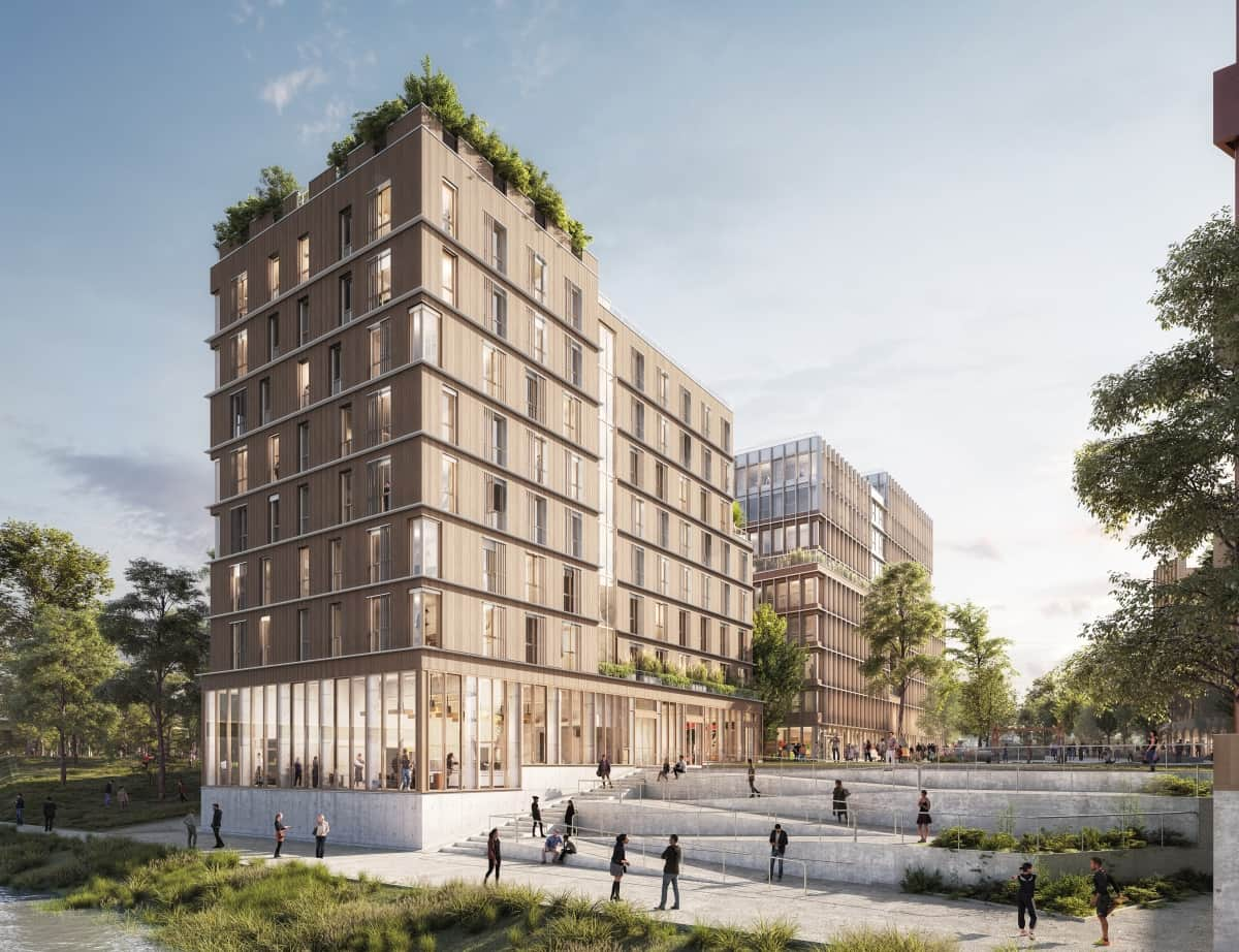 Chantier des JO 2024 : des modules bois préfabriqués acheminés par la Seine