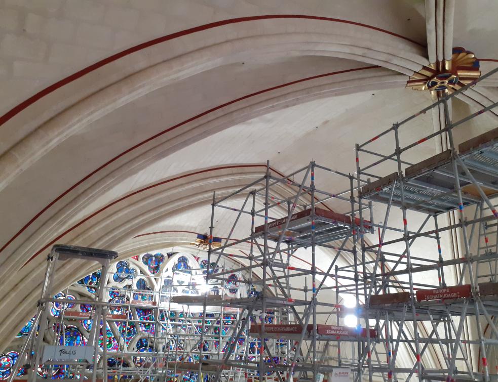 Les voûtes des premières travées restaurées. © Etablissement public Rebâtir Notre-Dame de Paris.