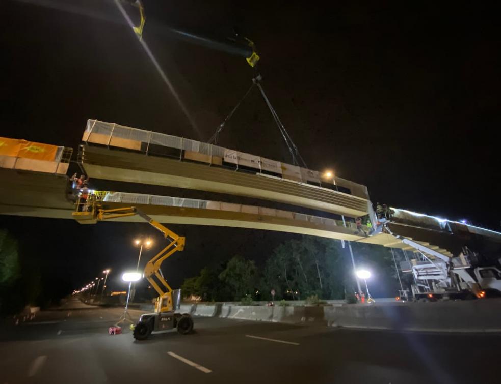 La mise en place de la passerelle de Dugny s'inscrit dans les préparatifs aux JOP 2024